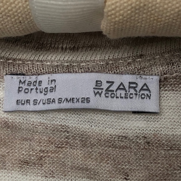 SALE ☘️ ZARA Linen striped 3/4 sleeve shirt - Picture 4 of 9